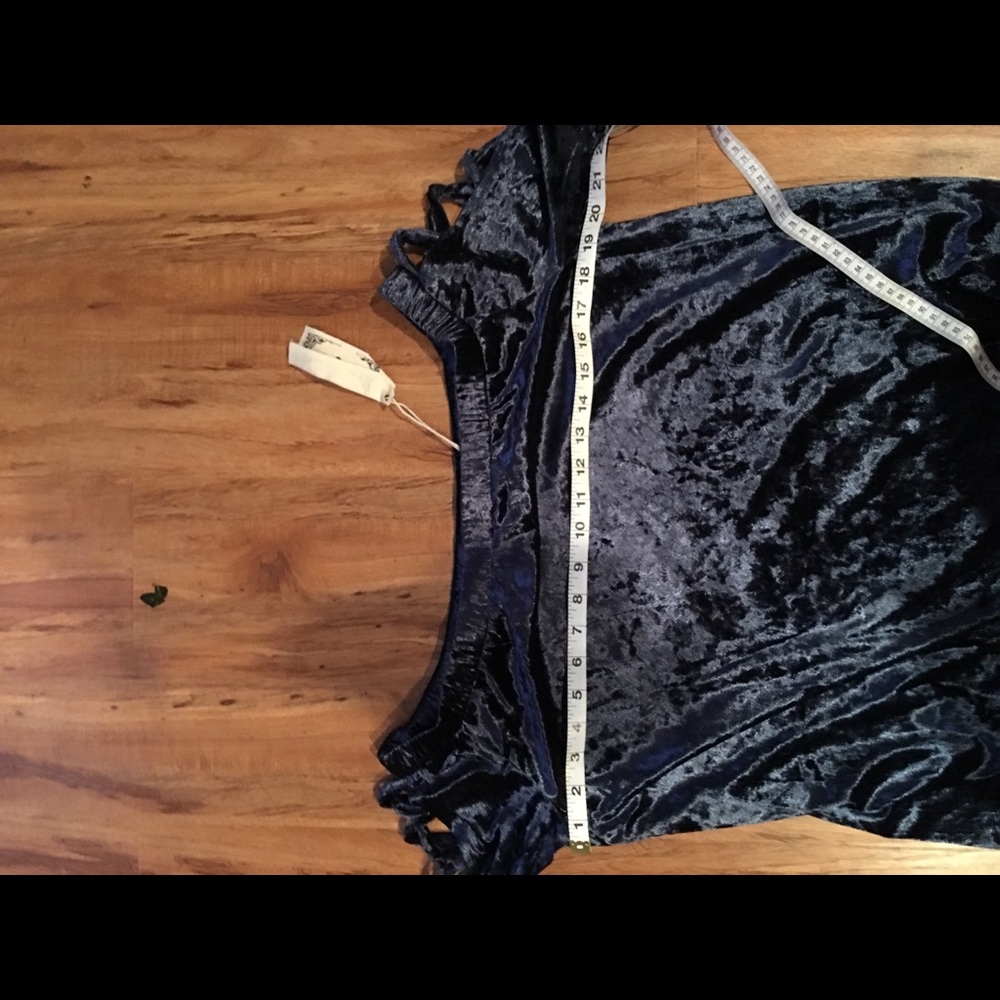Crushed velvet blue off the shoulder top. HP ๐๐ - Picture 6 of 7